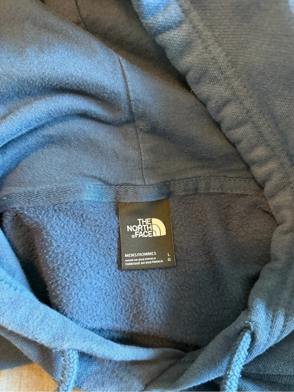 The North Face Men's Navy Crewneck Hoodie with Colorful Chest Graphic
